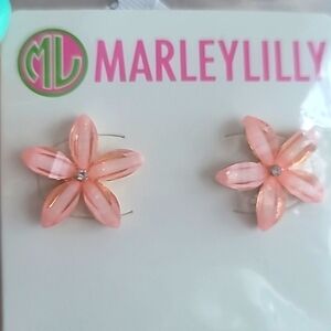 Pink Floral Stud Earrings (more like peach)